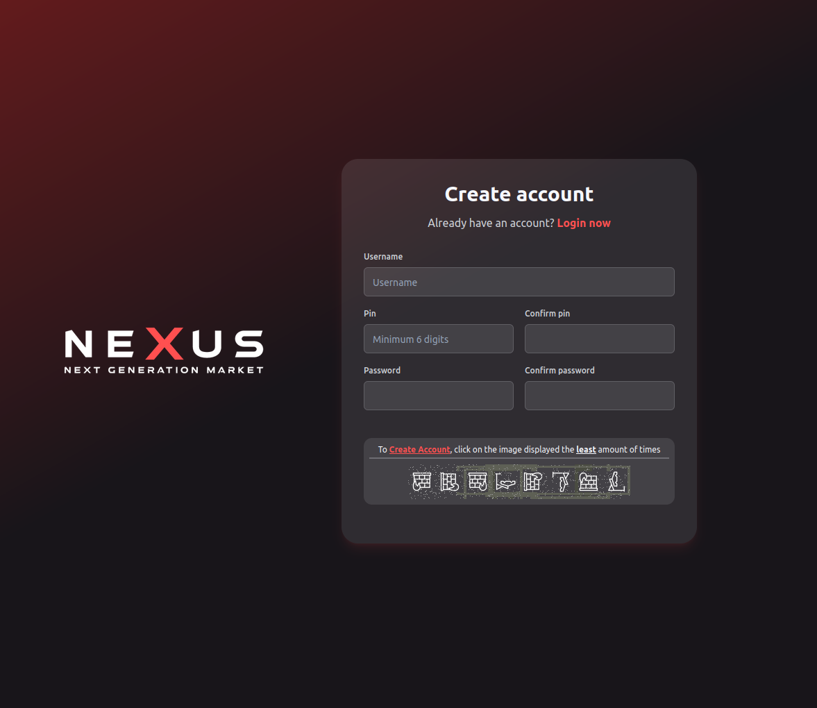 Two-factor authentication login interface
